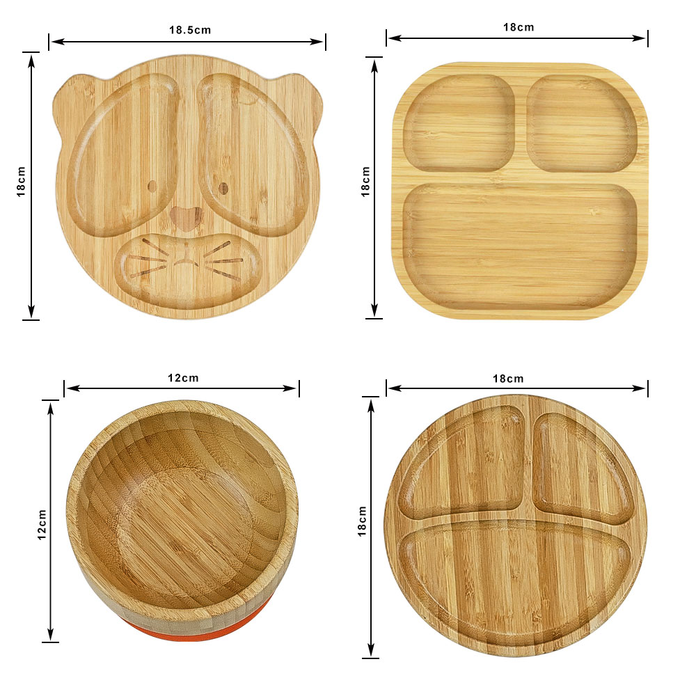 Bamboo Baby Plate Feeding Bowl